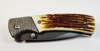 Faux Bone  Handle Pocket Knife