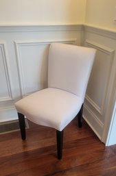 Williams Sonoma White Linen Chair.  - - - - - - - - - - - - - - - - - - - - - - - - - - - - -Loc:SR