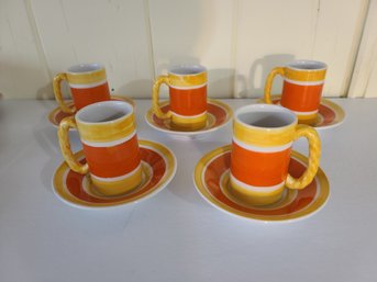 Five MCM Ceramic Demi-tasse  By