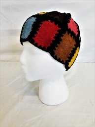 NEW Vintage BOHO/RETRO Handmade Leather/wool Patchwork Hat Size Small