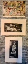 Three Impressive Unframed Original Works Of Art On Paper Signed Hzvirlin