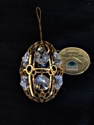 24K Gold Plated Easter Egg Crystal Hanging Ornament By CRYSTAL TEMPTATIONS