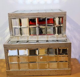 Pair Of Mirrored Storage Boxes