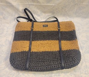 Lauren (Ralph Lauren) Crocheted Straw Large Tote (Straw Handbag) - - - - - - - -- - - - - - - - - Loc:S3