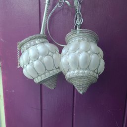 Vintage Moroccan Chandelier With Two Lights - Untested