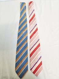 Two Men's Hugo Boss Striped Silk Ties Made In Italy (lot 7)