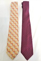 Men's100  Silk Ralph Lauren And Zanzara Abstract Print Ties (Lot 13)