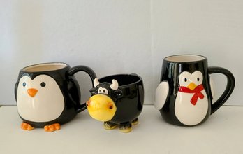 Trio Of Animal Mugs