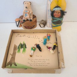 1936 Native American Papoose Doll Paired With Mexican Toys