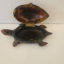 A Tortoiseshell Tortoise Trinket Container - Rare!