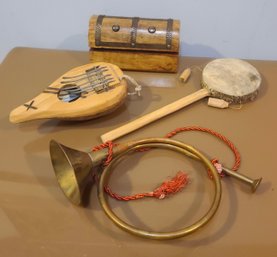 Vintage Musical Instruments And Treasure Chest