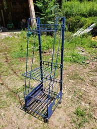 Vintage Corona Coronita Extra Beer  Royal Blue Wheeled Wire Store Display Shelf Rack