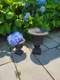 Pair Of Iron Planting Urns.-------------------------Loc:Patio