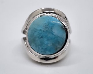 Larimar - Mother Of Pearl Reversible Spinner Ring