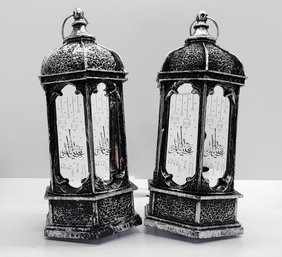 2 Fairy Lanterns In Antique Silver