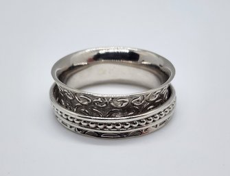 Size 10 Sterling Silver Spinner Ring