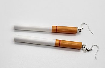 Handmade Cigarette Earrings With Sterling Ear Wires