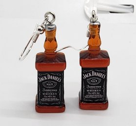 Jack Daniels Bottle Earrings With Sterling Wires