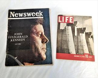 RARE Vintage LIFE Magazine First Issue 1963 And JFK Newsweek Magazine 1963