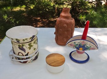 Yankee Candle Tart Warmer, A Signed Handpainted Candle Holder And More