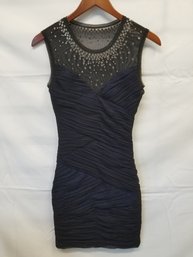 BCBGMaxazria Black Embellished Bandage Sheath Dress - Size XS