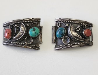 Vintage Sterling Silver Native American Watch Band Pieces