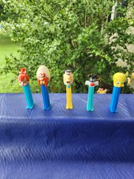 Pez Dispensers, Fred,sam,pebbles, Sylvester, Tweety