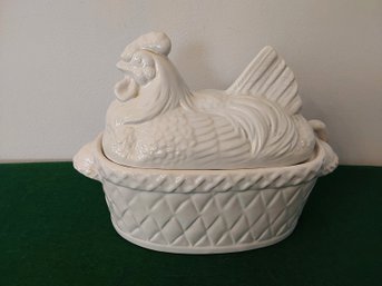 CERAMIC HAND PAINTED CHICKEN SOUP TUREEN