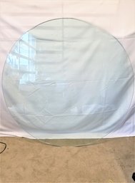 Large 59' Round Tempered  Glass Tabletop With Three Center Holes