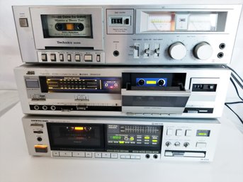 Three Cassette Stereo Systems: JVC/tECHNICS And ONKYO