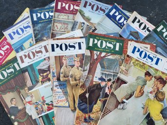 Thirteen Saturday Evening Post Magazines From 1953 With All Cover Illustrations By Norman Rockwell