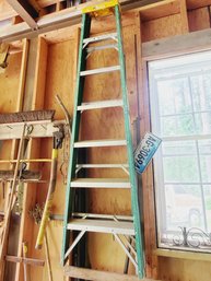 Green Fiberglass 7 Foot Step Ladder