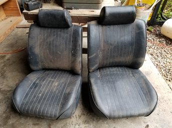 1960s Classic Car / Truck Black Vinyl Stationary Seats