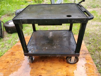 The Tuffy Flat Top Black Plastic Heavy Duty Wheeled Utility Shop Cart (2 Of 2)