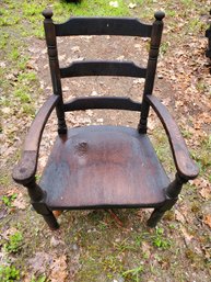 Heavy Vintage Single Wood Armchair - Barn Find!!!