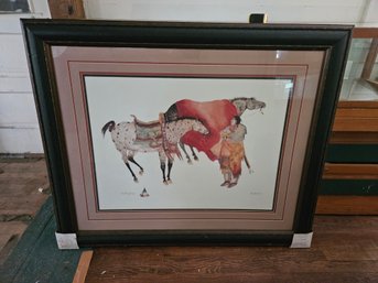 Framed Artwork By Carol Grigg - 'His Horses' - 44'x38'