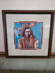 Framed Artwork - Native American Profile - 18'x18'