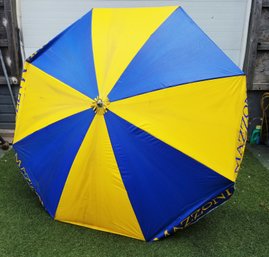 7ft Yellow & Blue Mazzoni Outdoor Patio Umbrella