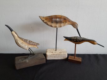 Bird Sculptures Lot Of 3