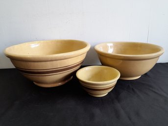 Vintage Yellowware Mixing Bowls