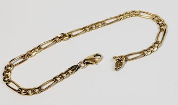 14k Yellow Gold Figaro Link Curb Chain  Bracelet