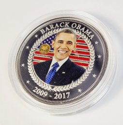 Silver Plated  Colorized Coin 'The President Obama Legacy Silver Proof Coin Collection' By  Bradford Exchange