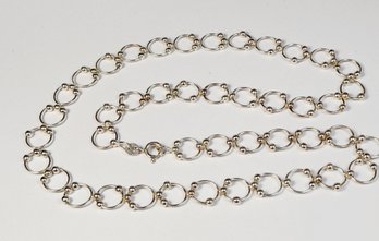 Beautiful Sterling Silver Unique Rolo / Ball Chain Link  Necklace