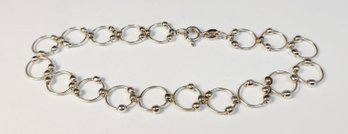 Beautiful  Sterling Silver Unique Rolo / Ball Chain Link Bracelet