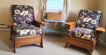 A Pair Of Oversized Vintage Midcentury Chairs Made Of Hickory Wood (SEPARATE PICKUP IN WILTON)