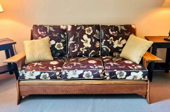 Fabulous Adirondack Style - Vintage Custom Made Sofa From Hickory Wood (SEPARATE PICKUP IN WILTON)