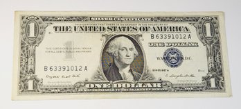 $1 Dollar Blue Seal Silver Certificate 1957 Crisp Uncirculated