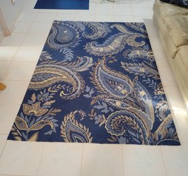 Paisley Rug.  Blue And White.