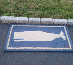 Laura Megroz Wool Hooked Moby Dick Whale Rug.. - -- -- - -- - - - - - - - - - - - - Loc:Garage Shelf