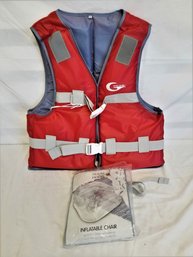 Double Buckle Folding Life Jacket By Yon Sub Size Large  And Clear Inflatable Chair